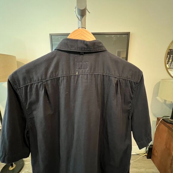 rag & bone - Standard Issue Beach Cotton SS Shirt - Navy - Picture 6 of 6